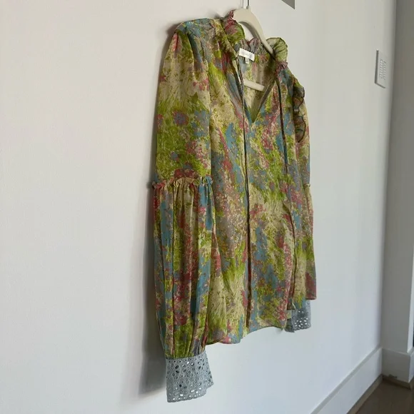 LoveShackFancy Ronalda Blouse in Pastel Fields - Picture 4 of 11